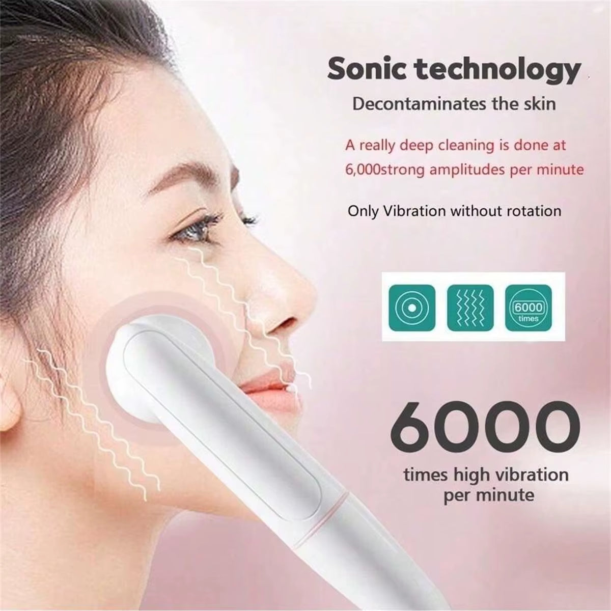 Face Beauty Electric Facial Cleaning Brush Facial Exfoliator, Sonic Vibration Rotating Facial Cleanser, Skincare Tools