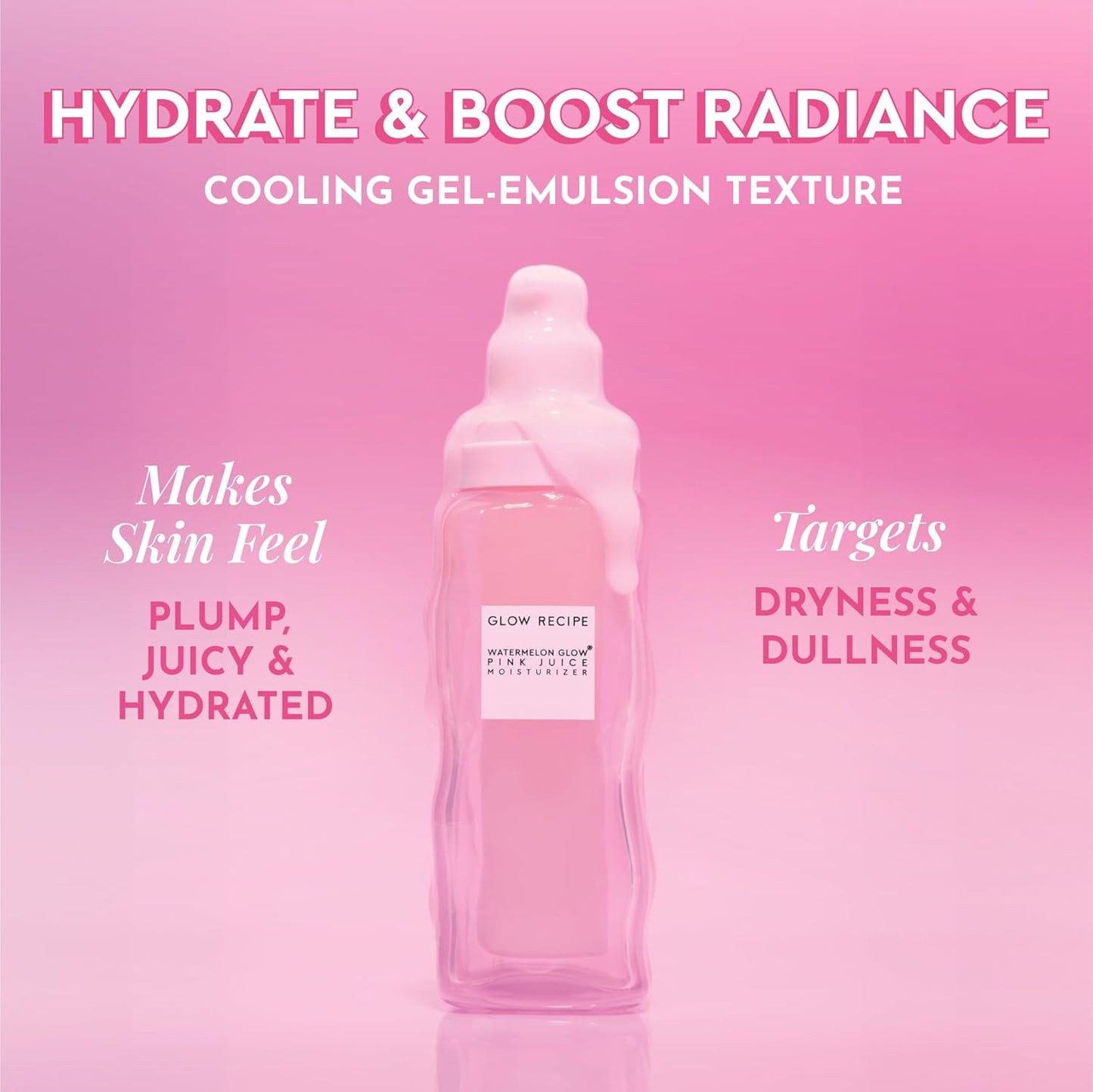 Pink Juice Hydrating Face Moisturizer for Women & Men - Korean Skin Care Moisturizer with Hyaluronic Acid for Glass Skin - Lightweight Gel Moisturizer for Dry Skin (50Ml)