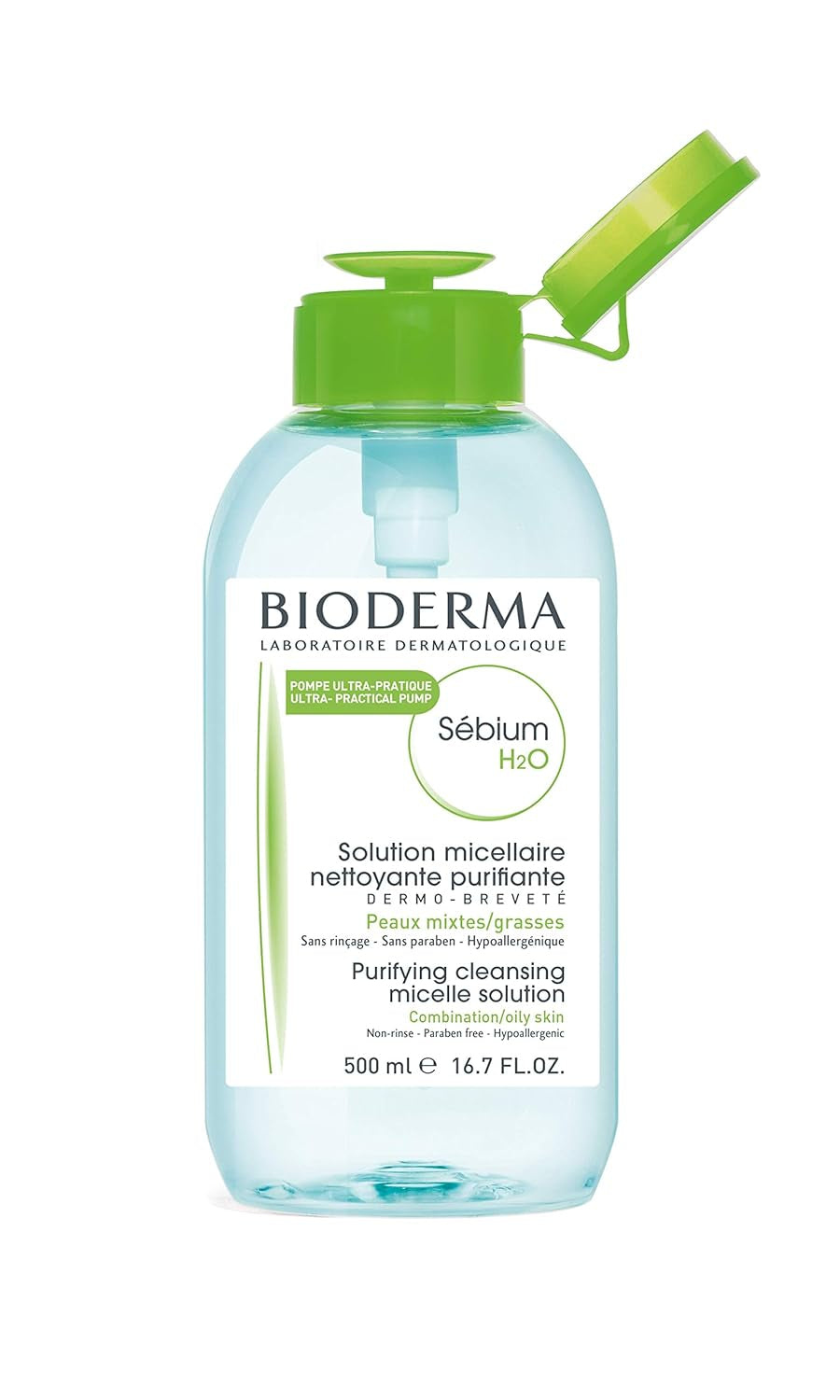 Bioderma - Sébium H2O - Micellar Water - Facial Cleanser and Makeup Remover - Face Cleanser for Combination to Oily Skin